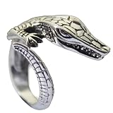 QBSPORTS Antique Bronze Crocodile Animal Wrap Rings Gift for Women and Girls Uni