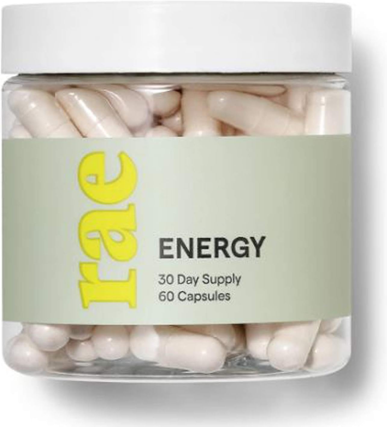 Rae Energy Supplements 60 Capsules! Blend of B Vitamins, Thiamine and Green Tea! Revive and Invigorate Without The Crash! Provides Sustainable Source of Energy! Gluten-Free, Vegan and Non-GMO!