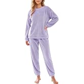 BAJAOEY Women's Fleece Pajama Set Soft Comfy Fluffy Pajama Plush Warm Loungewear Pullover Winter Sleepwear Cozy PJs for Women