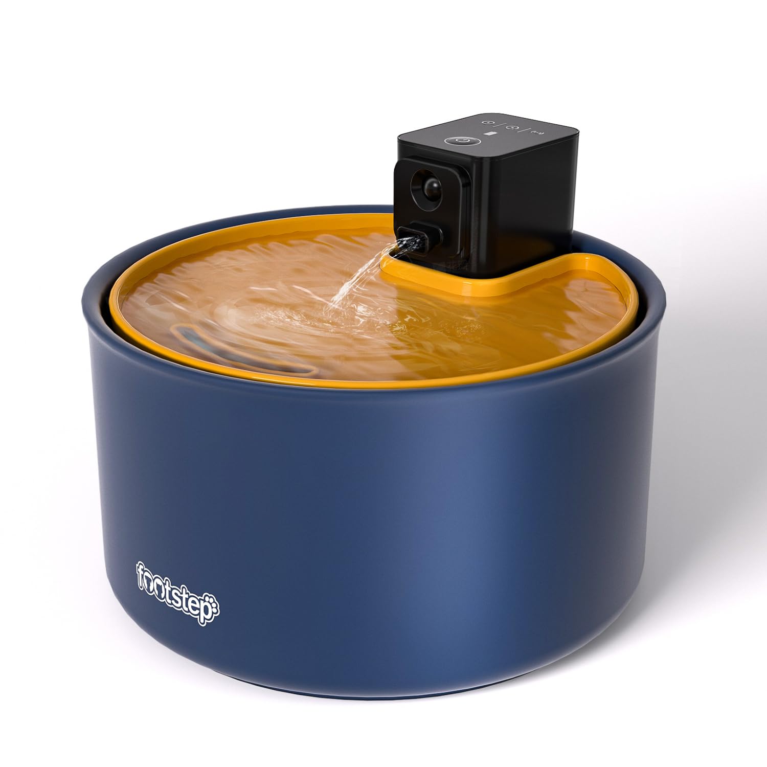 Footstep 自動給水器 猫 セラミック フィルター 水飲み器 3.5L大容量 ワイヤレスポンプ 3つの給水モード 赤外線検知モード 省エネ設計 節水設計 静音 室内用 お手入れ簡単 ABS 活性炭 イオン交換樹脂 (ブルー, Ｍ)