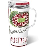 Swig Life 22oz Travel Mug, Insulated Tumbler with Handle and Lid, Travel Coffee Mug, Cup Holder Friendly, Stainless Steel 22 oz Tumbler, Reusable Insulated with Lid (Saturdays in Fayetteville)