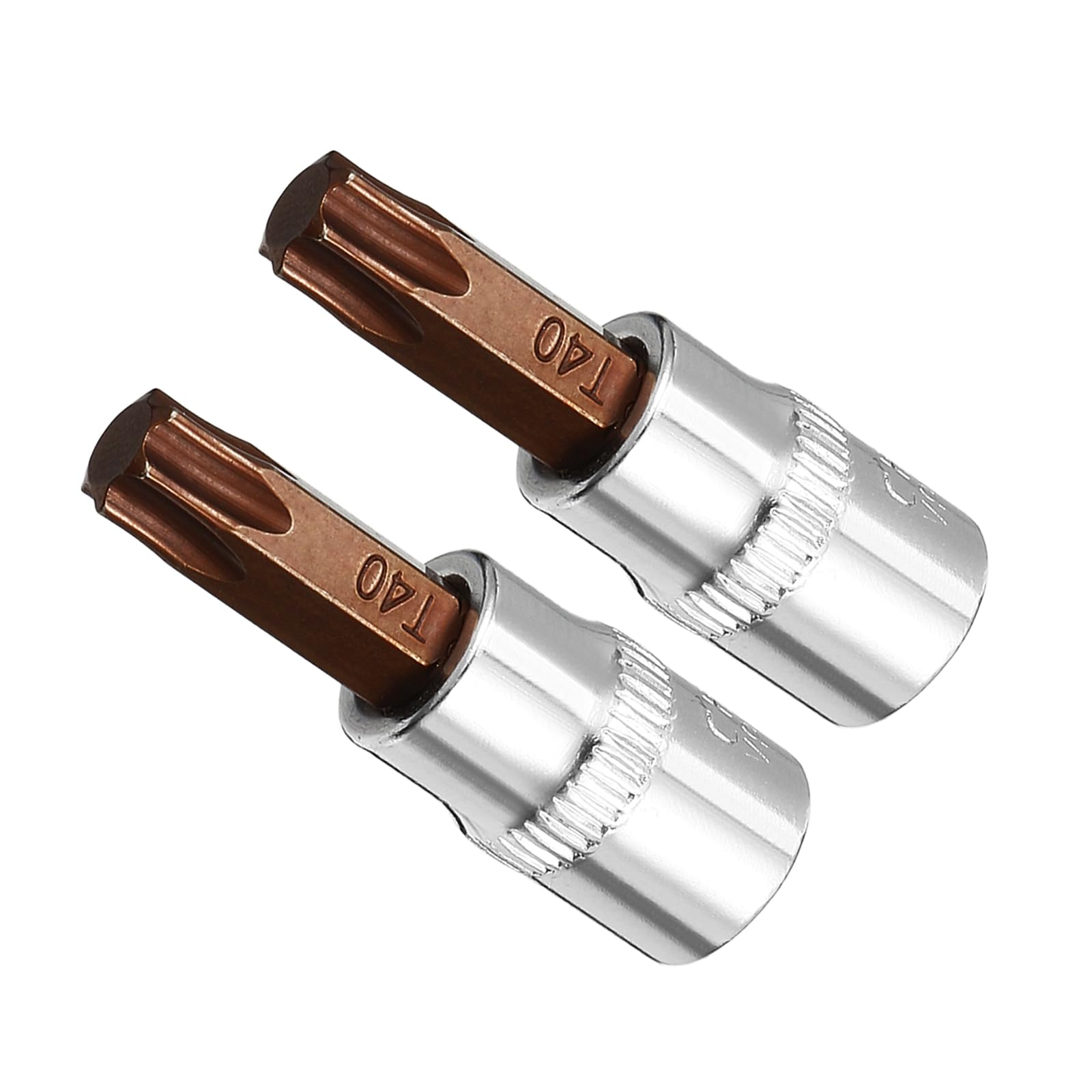CoCud Torx Bit Socket, Metric T40 Bit 1/4-Inch Drive 1.5" Long, S2 Alloy Steel Heat Treated CR-V Socket - (Applications: for Fastener Application), 2-Pieces