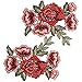 OPount 2 Pieces Embroidery Lace Flower Applique Sew On Patch 5 Roses on a Branch For Craft, Sewing, Clothing, Scrapbooking Decoration
