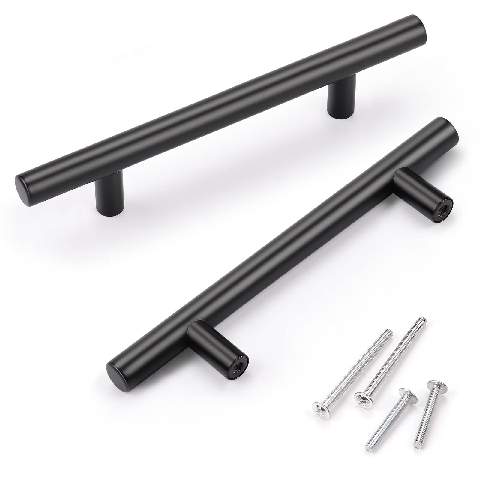 Photo 1 of *MISSING PARTS UNKNOWN*
KNOBWELL 6 Pack 4" Matte Black Cabinet Handles for Kitchen, Black Dresser Drawer Pulls Vanity Handles Furniture Hardware, 6-2/5" Overall Length