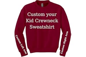 AOLP Custom Kids Crewneck Sweatshirt – Personalized Text & Image Pullover – Youth Heavy Blend Fleece – Customizable DTF Print