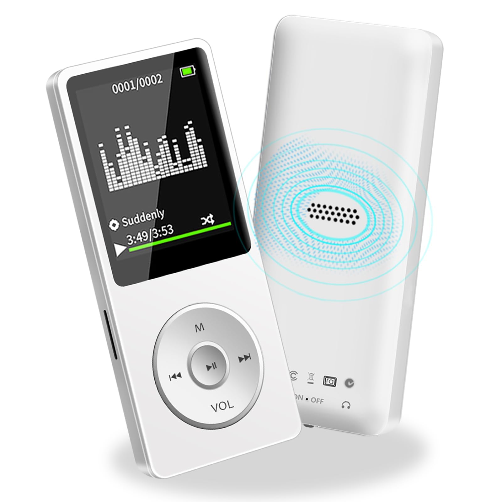 Photo 1 of MP3 Player with Bluetooth, 32GB MP3 Music Player with TF Card Slot, Portable Mp3 Players with FM Radio/Video/Shuffle Playback Function with Exterior Speaker, Including Earphones