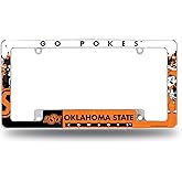 Rico Industries NCAA Standard 12" x 6" Chrome All Over Automotive License Plate Frame for Car/Truck/SUV (N-O Schools)