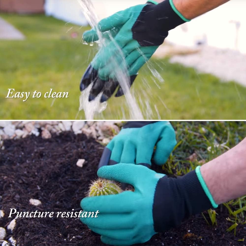 4 Pairs Garden Genie Gloves with Fingertips Claws, Ideal Gifts for Parents and Gardeners, Perfect for Digging Weeding Seeding Poking Planting. (Bonus the Gift Card): Home Improvement