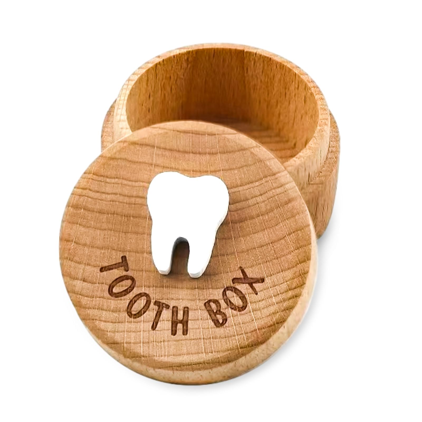 Cute Wooden Tooth Fairy Keepsake Box, Lost Tooth Holder for Kids