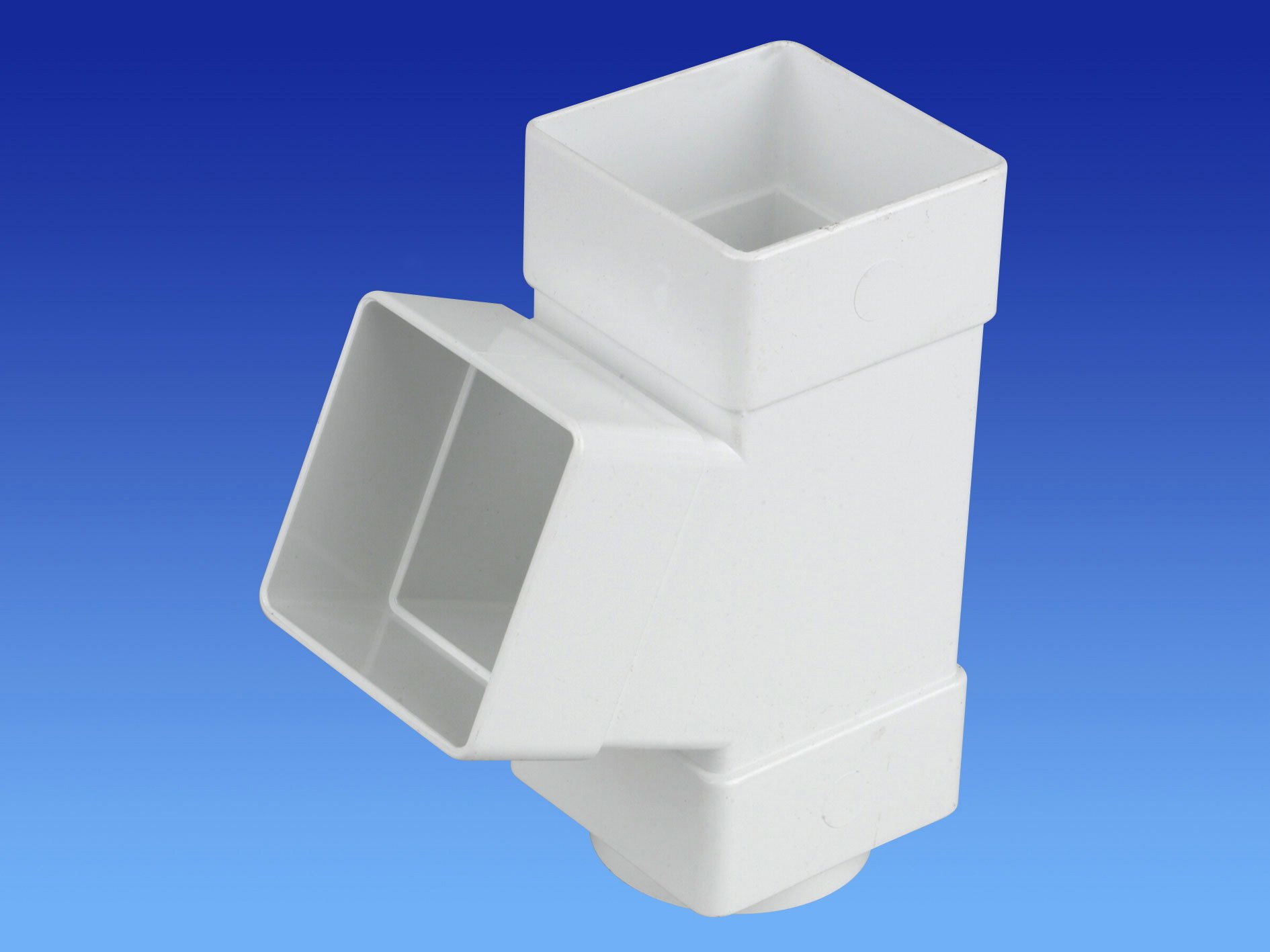 Wavin OSMA Squareline 100mm White Guttering Range (Pipe Branch Square 67.5 deg)