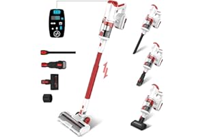 UMLo Cordless Vacuum Cleaner, 300W 30Kpa Cordless Stick Vacuum with LED Display, Up to 60mins Runtime, 4000mAh Battery Cordless Vacuum, 6 in 1 Light Vacuum Cleaners for Home Pet Hair Carpet Floor, V11
