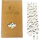 Biodegradable Birch Wood Novelty Paper Drinking Straw 100 pack