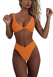 geluboao Orange High Waited Swimsuits for Women 2