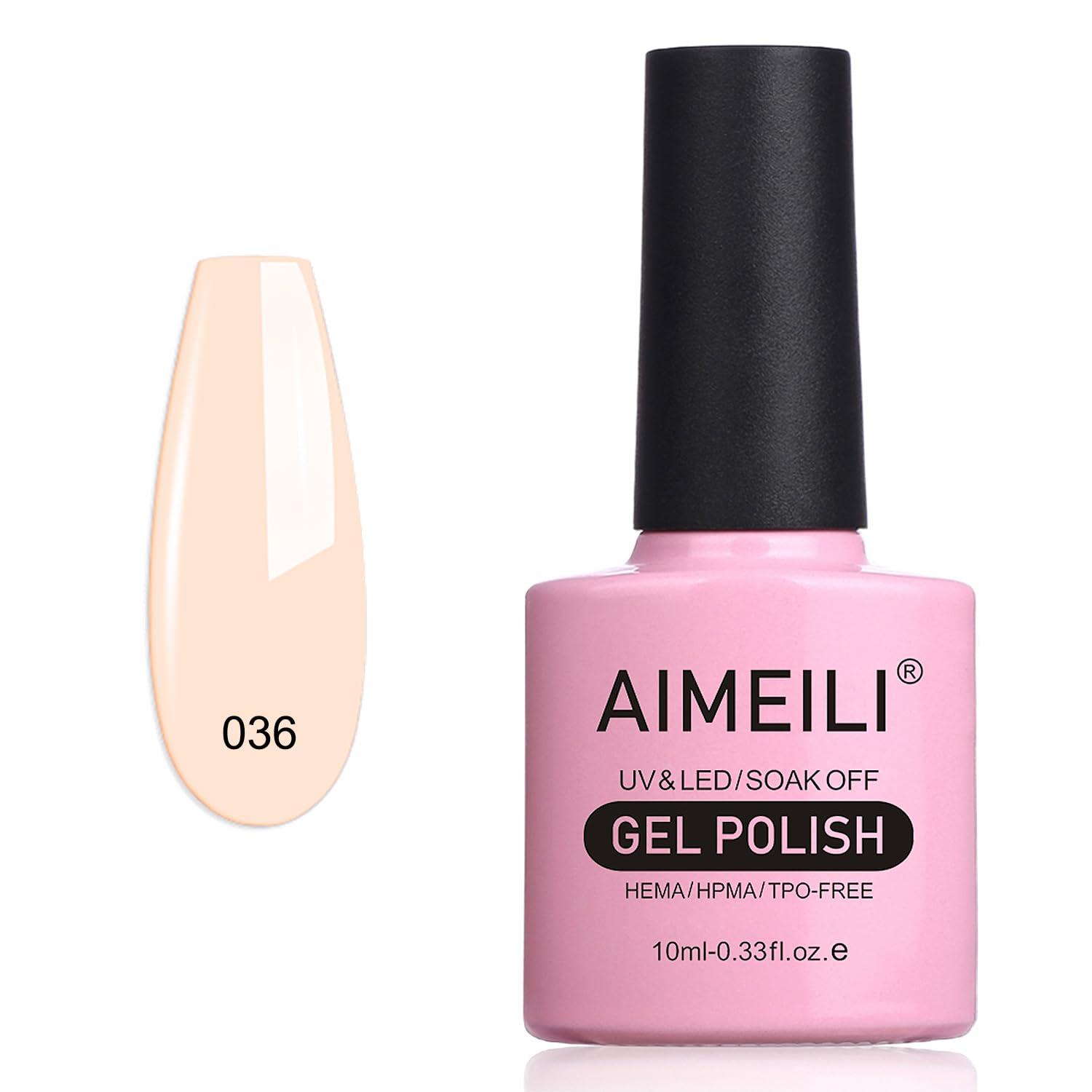 AIMEILI Soak Off UV LED Gel Nail Polish - Nude Soft Pink (036) 10ml — image 1