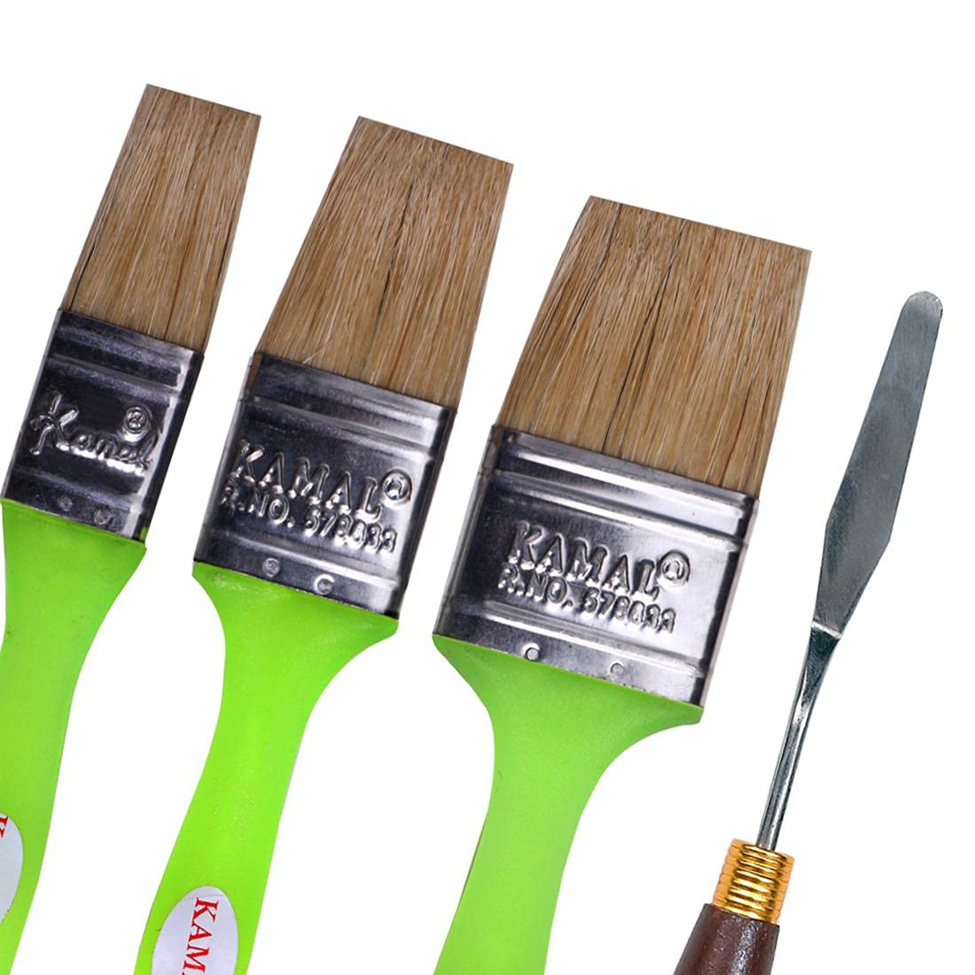 KAMAL Artist Quality Oil Painting Tool Kit with Wash Hog Hair Brushes(3