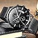 Watch Men Casual Stylish Stainless Steel Watch with Milanese Mesh Band, Waterproof Black Multifunctional Watch for Men …