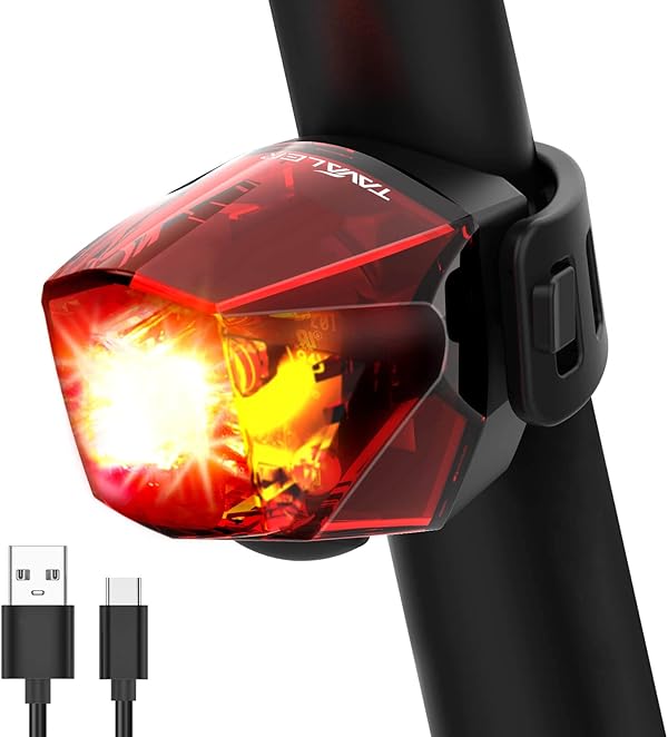 Tavaler Fahrrad Rücklicht USB-C Aufladbar Batterie Fahrradrücklichter LED Rücklicht Fahrrad Akku StVZO Zugelassen IPX4 Wasserdicht Fahrradlicht Hinten für Rennrad MTB