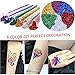 Glitter Henna Tattoo Stencils Kit, Temporary Tattoo Stencils for Kids Adults, Body Art Painting Stencils Reusable, Henna Stencils Flower Butterfly Designs (15 Pcs)