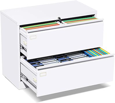 Locking Wide File Cabinet With Drawers 4 Adjustable Hanging Rails For Office Home Intergreat Black 2 Drawer Lateral File Cabinet With Lock Metal Lateral Filing Cabinet For Legal Letter A4 Size Office Furniture