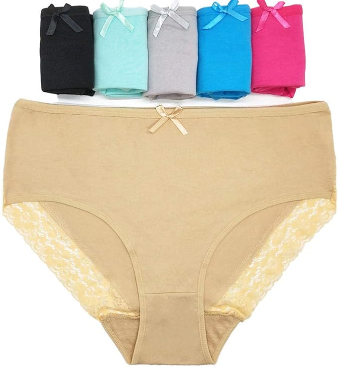 SZLX 12 Pairs of Sexy laceTrimmed Plus Size Mommy Pants Ladies Panties