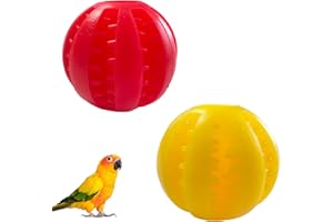 2Pcs Parrot Foraging Ball Puzzle Toy,Small Animals Slow Feeder,Bird Treat Ball Dispenser Feeder for Parakeets, Lovebirds, Con