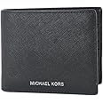 Michael Kors Men's Harrison Saffiano Leather Billfold Wallet with Passcase No Box Included (Black)