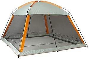 �鶹�� Basics Screened Canopy Tent, Gray + Orange, 381cm x 381cm x 262cm