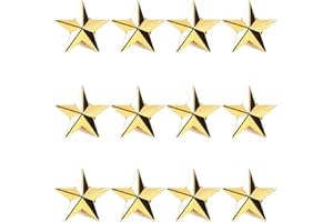 Bright Creations Gold Point Star Pins Enamel Lapel Pin Set - 1-Inch & 12-Pack - Zinc Alloy Butterfly Clasp & Durable Design -