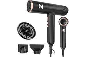 Nicebay Ionic Hair Dryer with diffuser for Curly Hair,1600W &110000RPM High-Speed Brushless Motor for Fast Drying,Professiona Blow Dryer for Women,Low Noise,Lightweight,Lock Function,Travel Home Salon