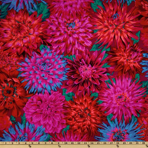 Kaffe Fassett Collective 2012 Cactus Dahlias Red Fabric By The Yard