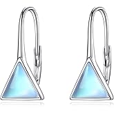 Celtic Moonstone Earrings for Women 925 Sterling Silver Trinity Knot Moonstone Dangle Leverback Earrings Jewelry Gift