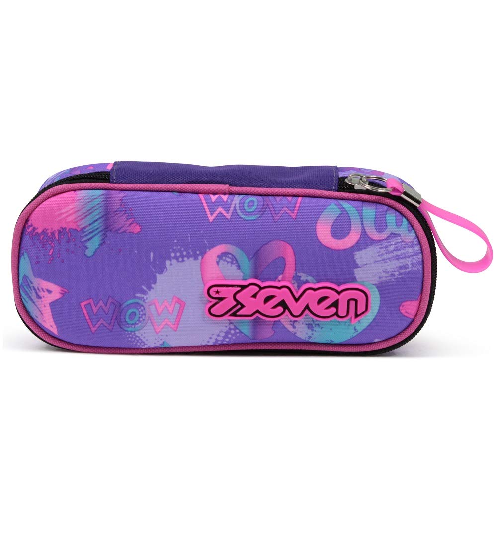 Seven Pencil case - Pen bag, multicolor, Box for Stationery, Pen Pouch for Teen Girls and Boys, Perfect for School Supplies, violet, IRIDESCENT
