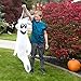 Halloween Ghost Windsocks Flag,Cute Outdoor Hanging Halloween Friendly Ghost Decorations for Front Yard Patio Lawn Garden Party Decor,Includes Swival Hanging Clip (43 INCH)