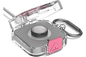 Wacanc Secure Lock Plastic Case Cover Compatible with Oura Ring Gen 4 Charger,Portable Protective Case for Oura Ring Gen 4 Charger with Carabiner, Only Protective Case (Pink)