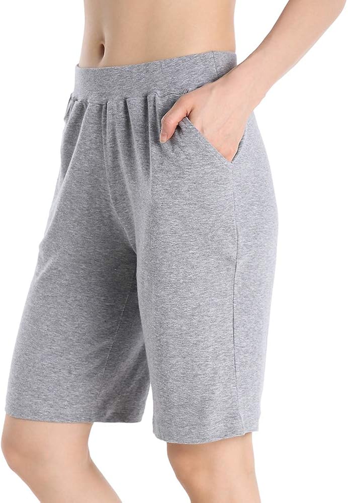 QingWan Womens Shorts Elastic Waist 