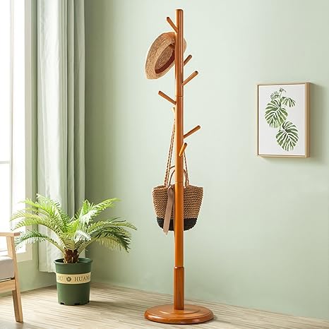 LOFTfan kleiderständer Garderobe Feste hölzerne Kleiderständer-Schlafzimmer-Boden-Vorhalle Gummibaum kreativer vertikaler Auf