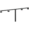K&M König & Meyer 23600.500.55 Microphone Bar Mount Up to Four Mics or Boom Arms | ⅝” Threaded Connector | Swivels 360° | All One Piece | Steel Construction Made in Germany Black