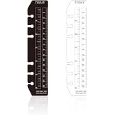 Chris.W 2Pcs Black/Clear Plastic Page Marker Pouch Pagefinder Measuring Today Ruler for A6 Size 6-Hole Binder Notebook (Black + Clear, A6)