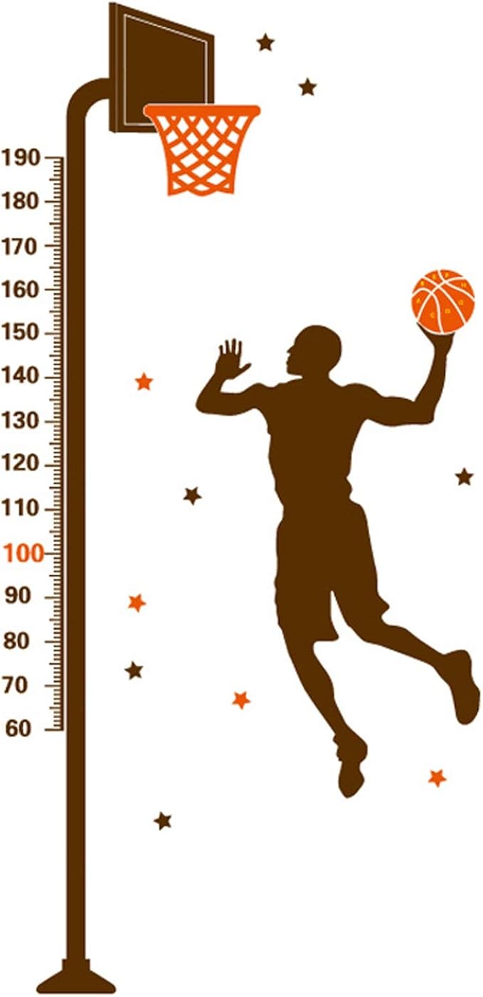Amazon Co Jp ウォールステッカー 身長計 記念 目盛り 子供部屋 かわいい 北欧 3d バスケットボール シール式 装飾 ベビー Diy おしゃれ 壁紙 Size X Large ホーム キッチン