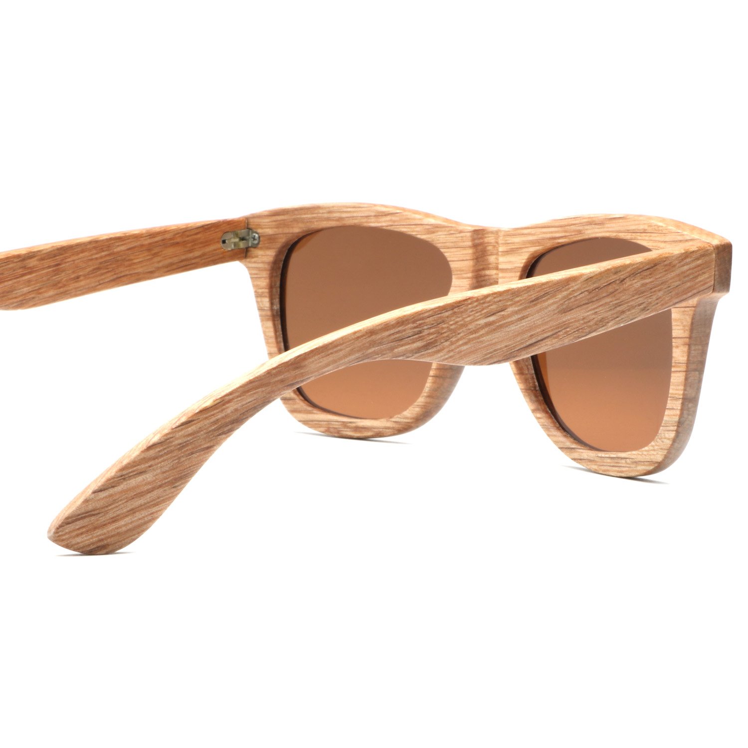 ABLIBI Handmade Real Bamboo Wood Sunglasses Polarized Lens With Wood Box (Beech Grey, Brown)