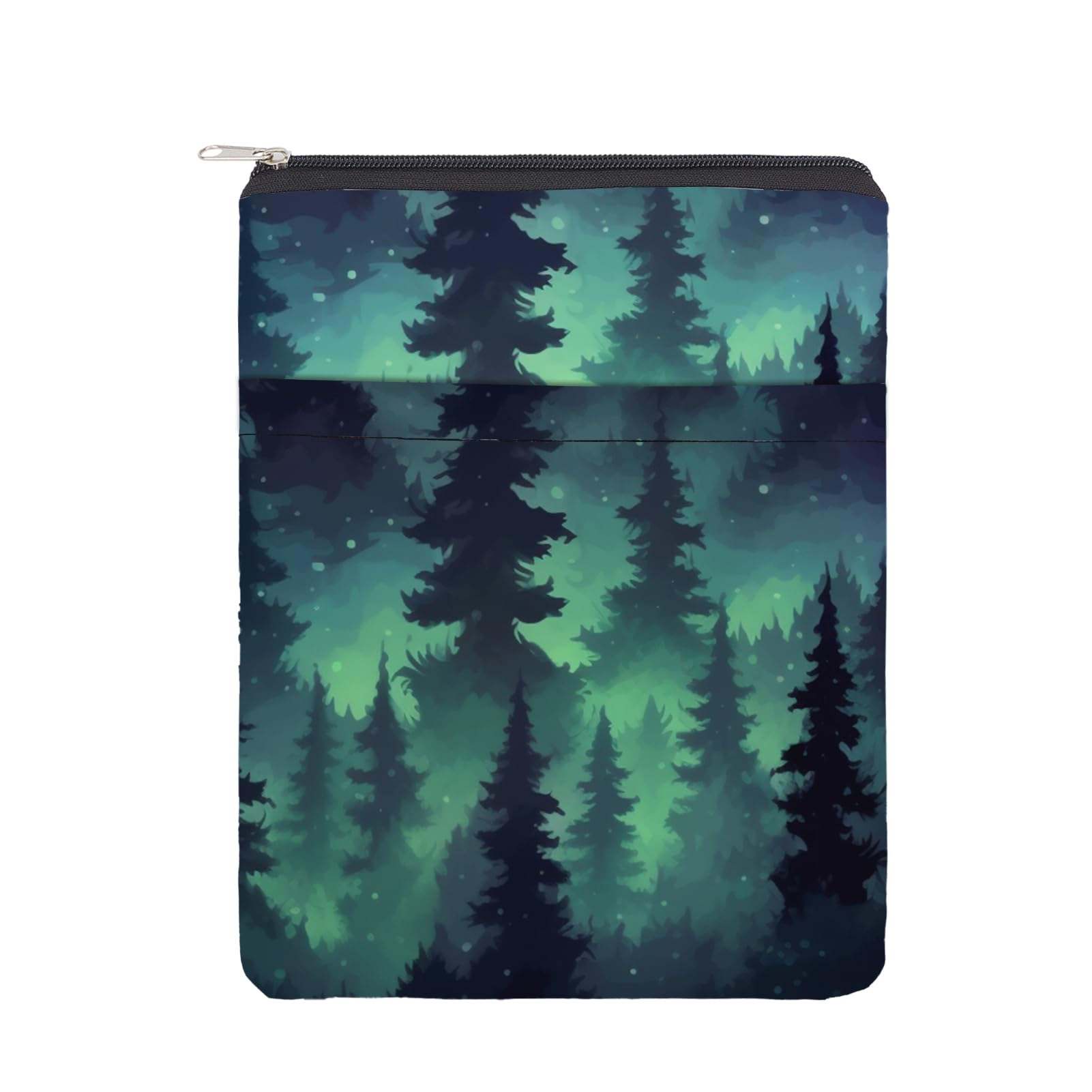 NICENEEDED Forest Book Covers Book Sleeve, Pouch Zipper, Washable Fabric Protector, Hard & Paperback Case