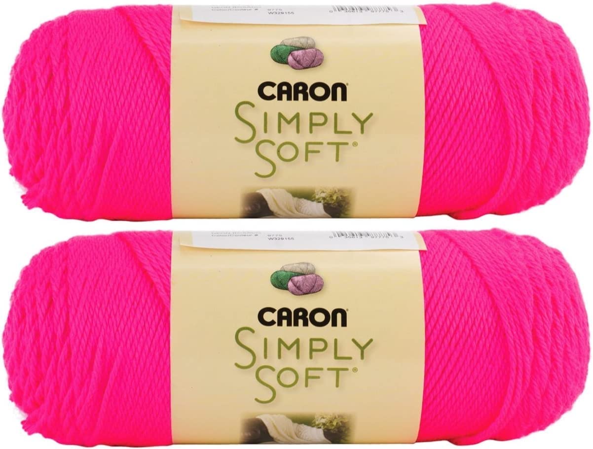 Bulk Buy: Caron Simply Soft Yarn Solids (2-Pack) (Neon Pink)