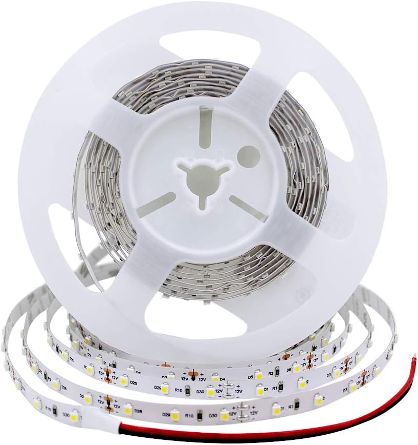 Dimmable 12V Self-Adhesive LED Strip Light (5000K+ Daylight White, 300 Splashproof LED Units)
