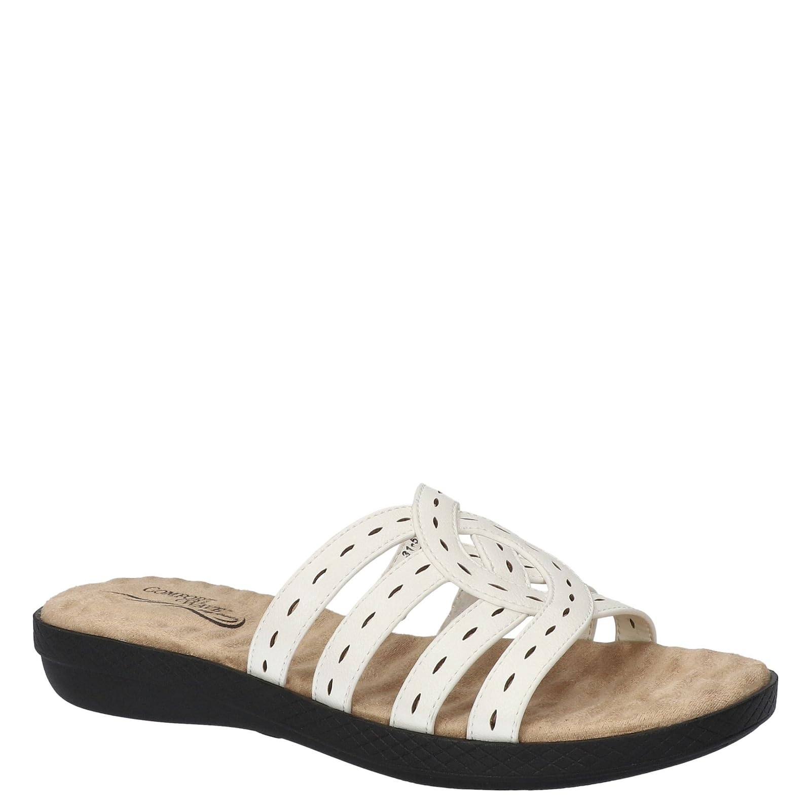 Easy Street Women’s Cammie Slide Sandal, White, 9.5 Narrow