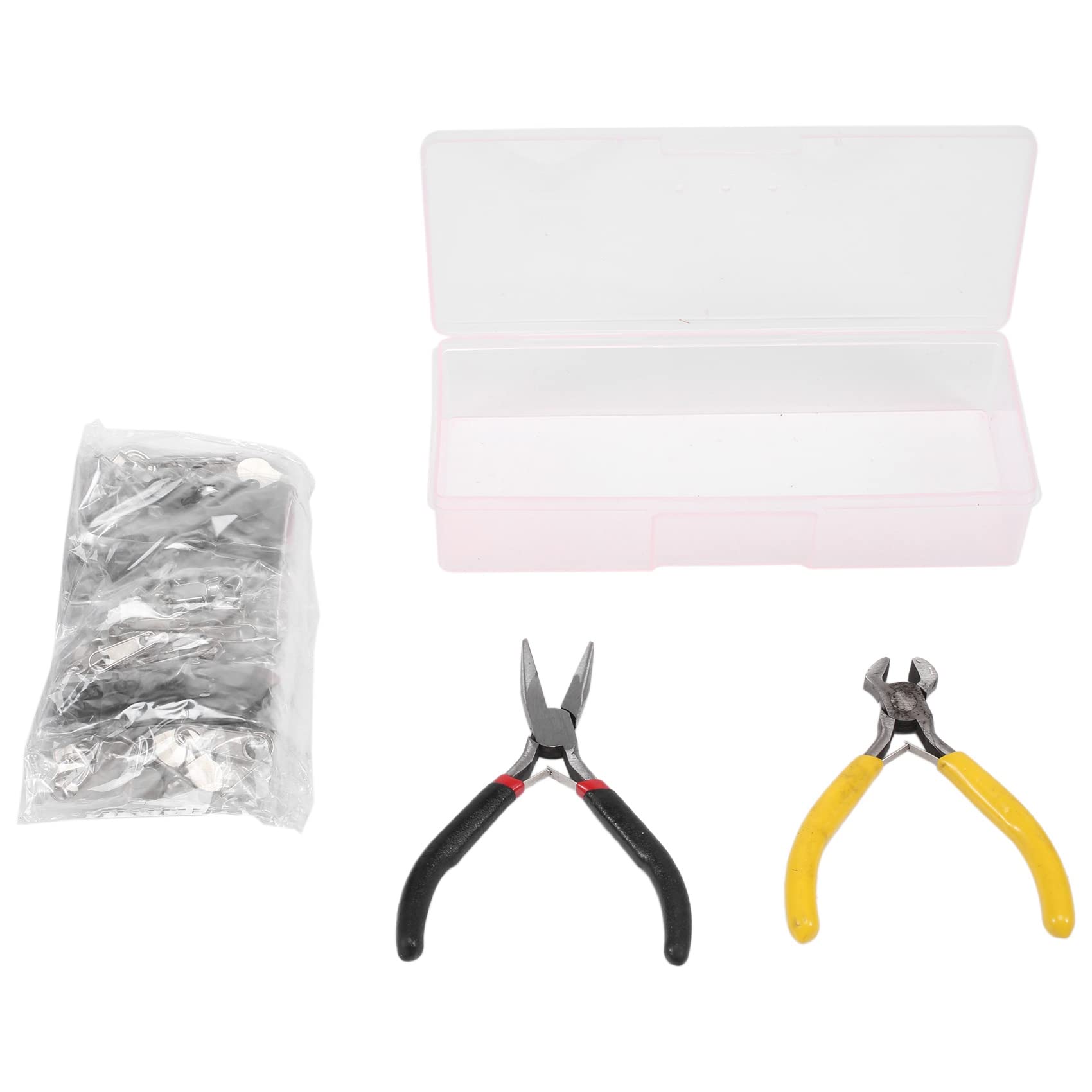 Hopbucan 194 Pcs Zipper Repair Kit, Replacement Zip Slider Zipper Replacement with 2 Mini Pliers, for Garment, Bag, Jackets,Tents