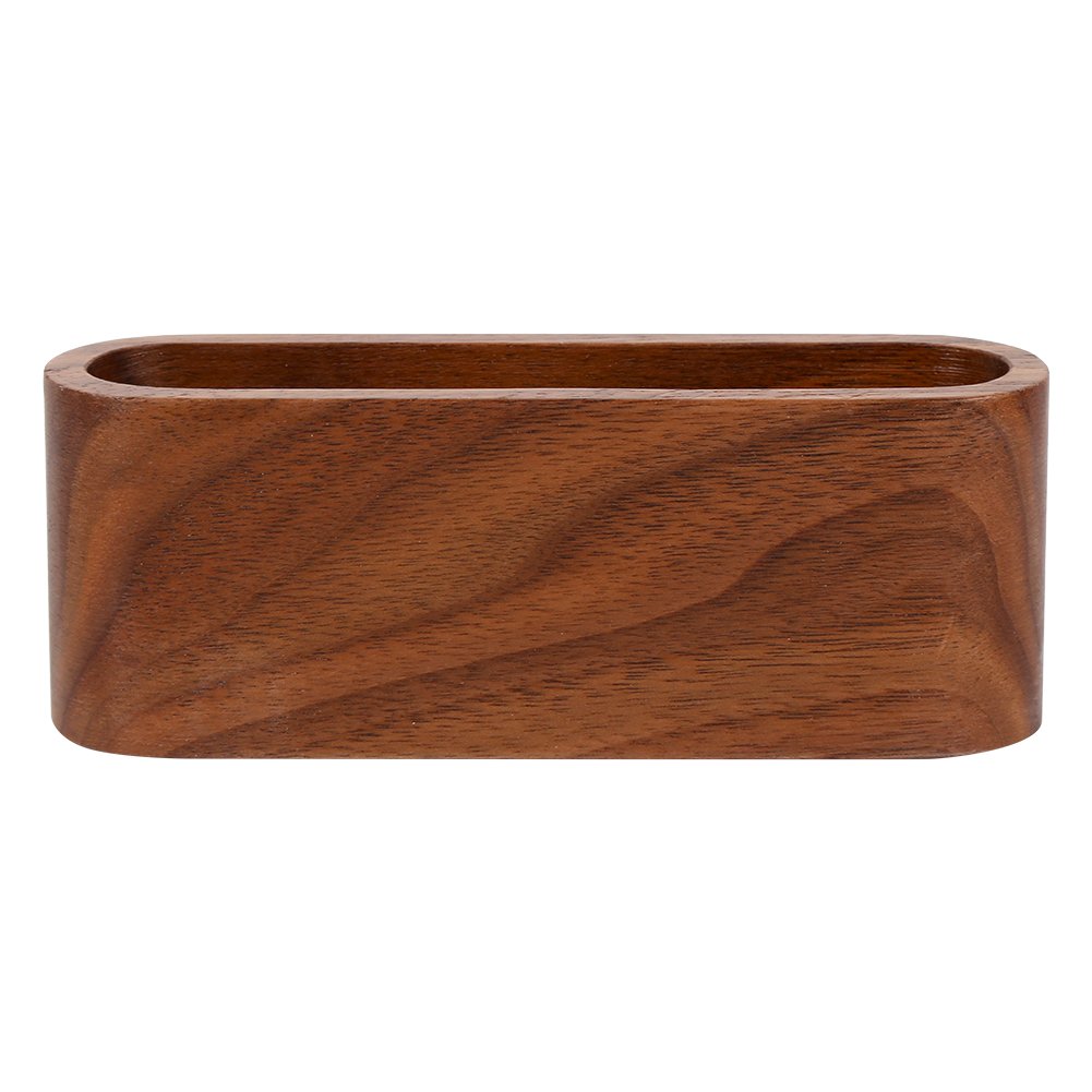 Zerodis Wood Business Card Holder, Wooden Card Case Storage Box Organizer for Office Name Card Holder Display Stand Desk Desktop(Brown)