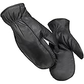 Harssidanzar Thermal Glove Mens Lambskin Outdoor Leather Mittens Gloves Thermolite Lined GM033
