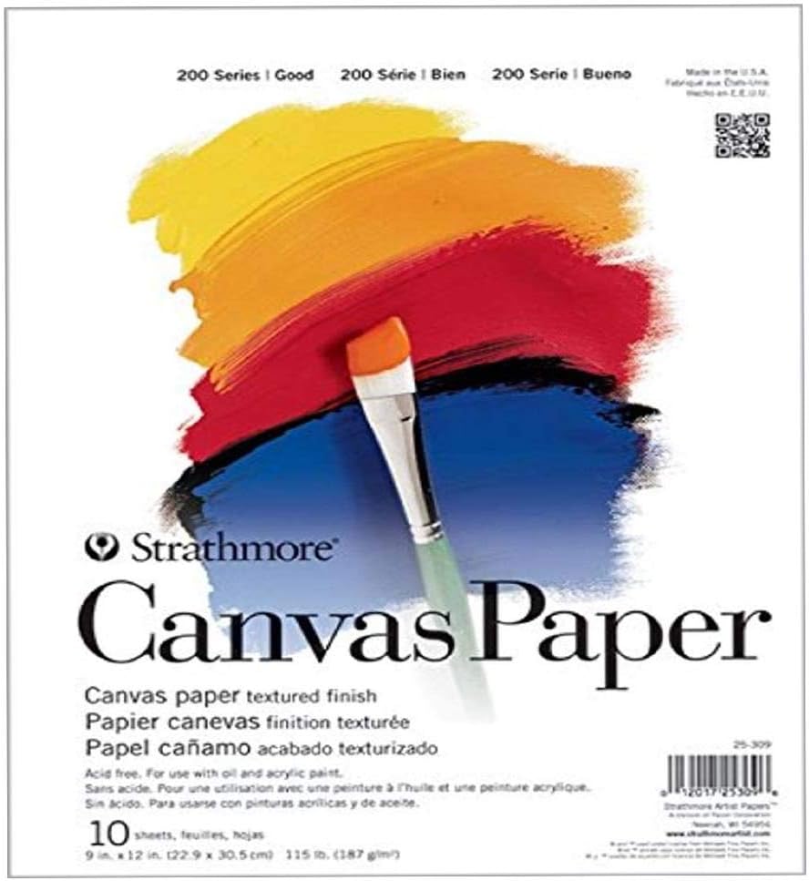 Strathmore (25-309 200 Series Canvas Paper Pad, 9 x 12, 10 Sheets