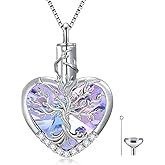 WINNICACA Urn Necklaces for Ashes 925 Sterling Silver Tree of Life Heart Cremation Jewelry for Ashes Jewelry Gifts for Human Ashes Keepsake Memorial Jewelry for Women Men