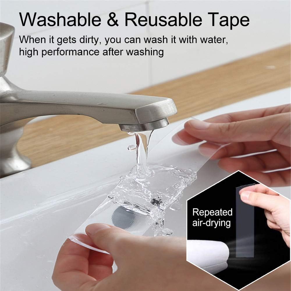 Nano Double Sided Tape (2Rolls 6M/19.7FT),Removable Gel Grip Tape Transparent Sticky Tape,Reusable Traceless Mounting Adhesive Tape Heavy Duty for Fix Carpet Photo Poster,Home Office Car Outdoor Decor: Industrial & Scientific
